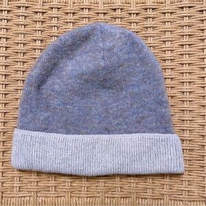 Club Monaco Wool Mohair Alpaca Beanie Purple Grey Melange Luxury Hat OSFA